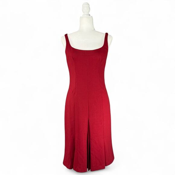 Dolce & Gabbana Dresses & Skirts - Dolce & Gabbana Vintage Sleeveless Dress Pleats Virgin Wool Italian Red 6 30 44